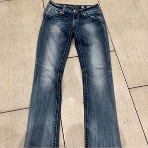 Miss Me Blue Jeans with Vintage Fading